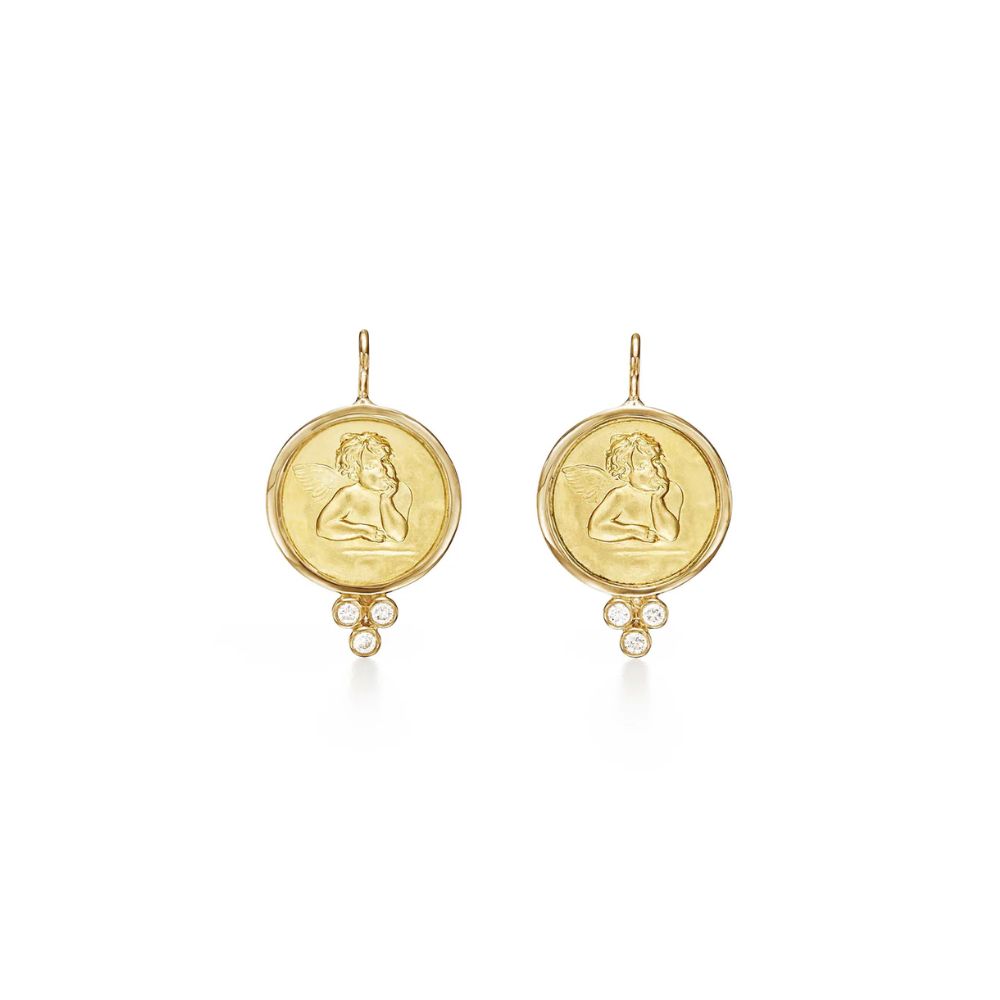 Temple St. Clair 18k Yellow Gold Angel Earrings